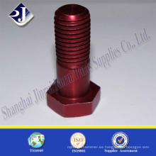 Perno de cabeza hexagonal con la mitad de hilo rojo zinc grade10